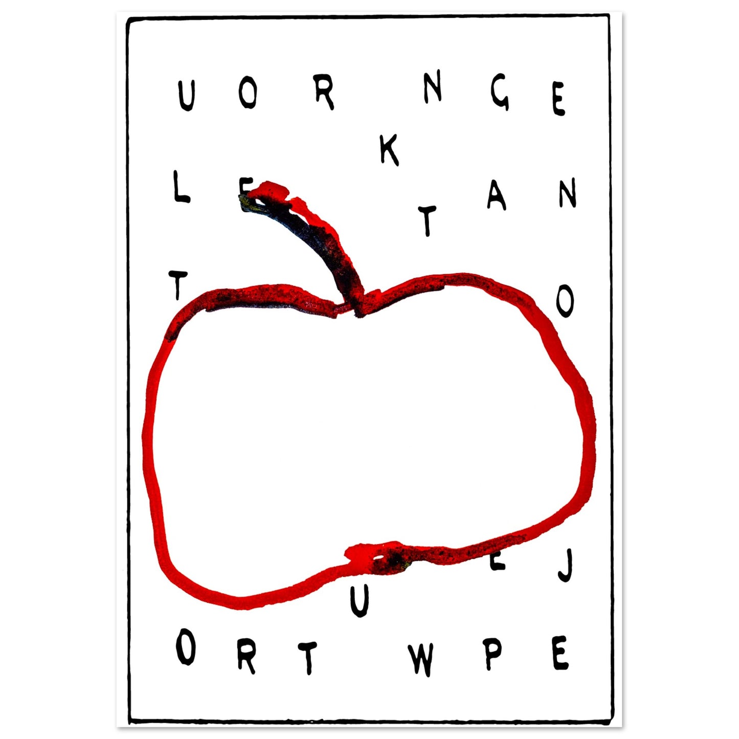 An apple that was astray in the alphabet