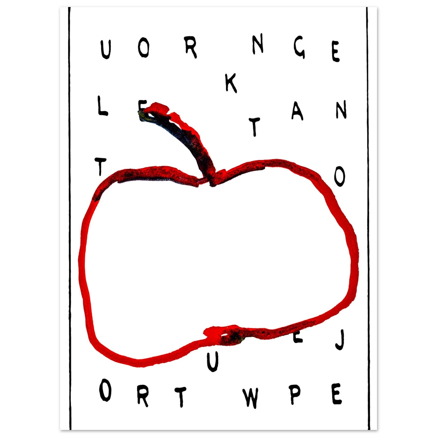 An apple that was astray in the alphabet